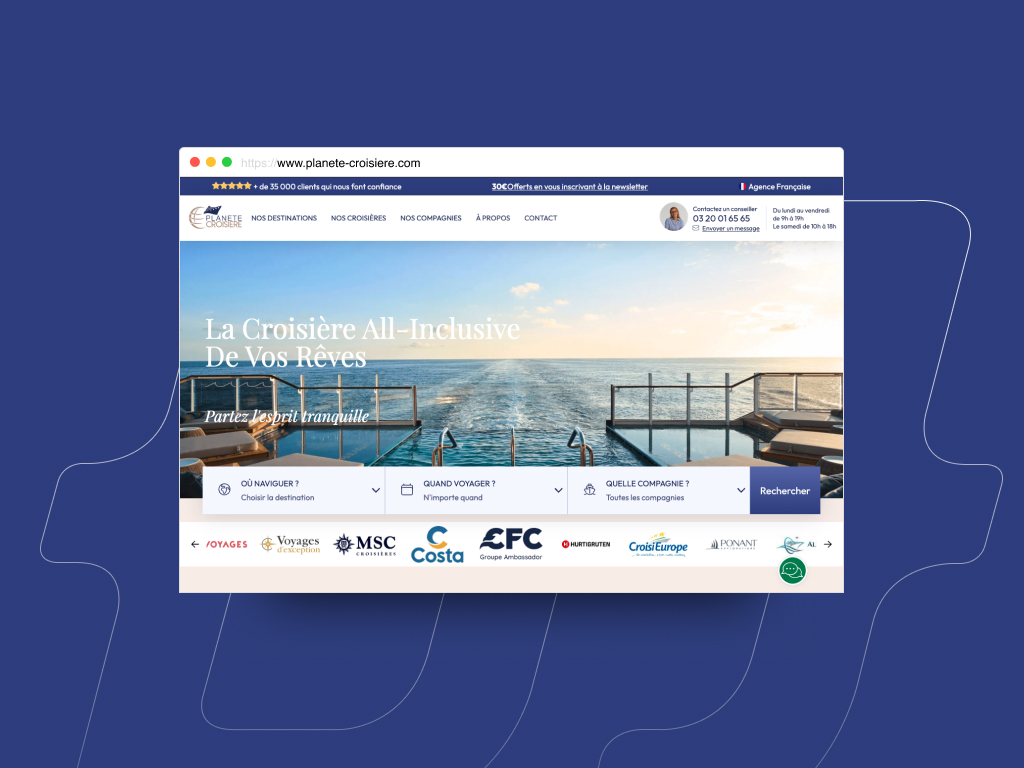 Refonte site Planète Croisière